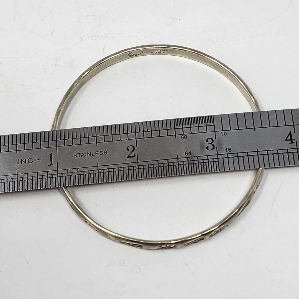 Sterling Silver 925 Vintage Antique Native American Engraved Bangle Bracelet - Picture 4 of 9